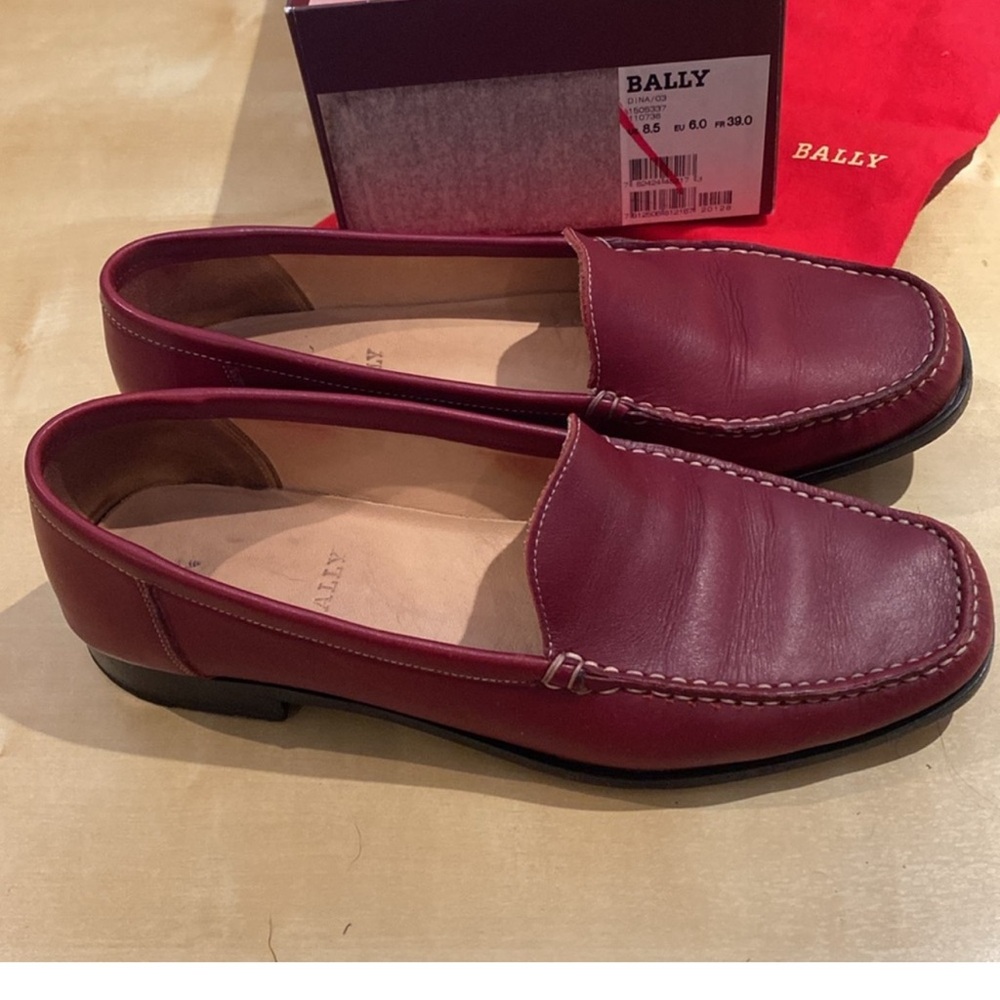 Bally burgundy Leather Loafers